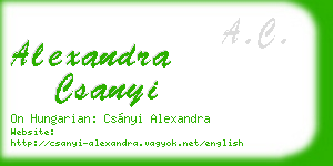 alexandra csanyi business card