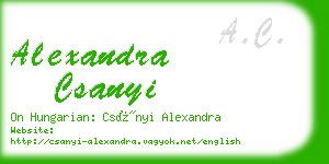 alexandra csanyi business card